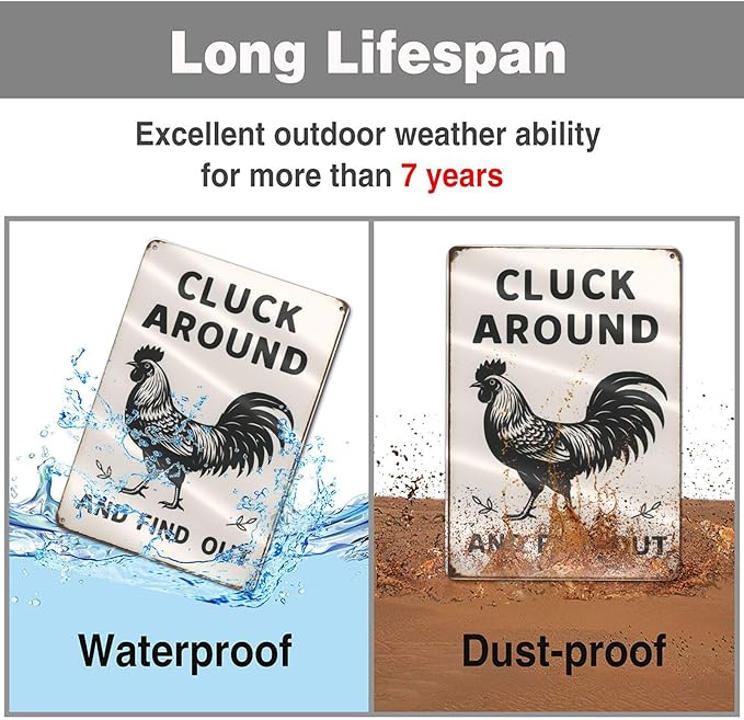 Funny Chicken Tin Sign - Image 7
