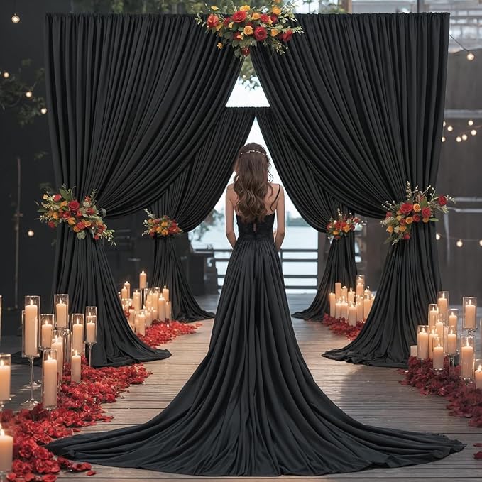 30×14ft Wrinkle Free Black Backdrop Curtain - Image 7
