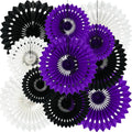 BEISHIDA Black Purple White Hanging Honeycomb Round Paper Fans Decoration Set by Beishida