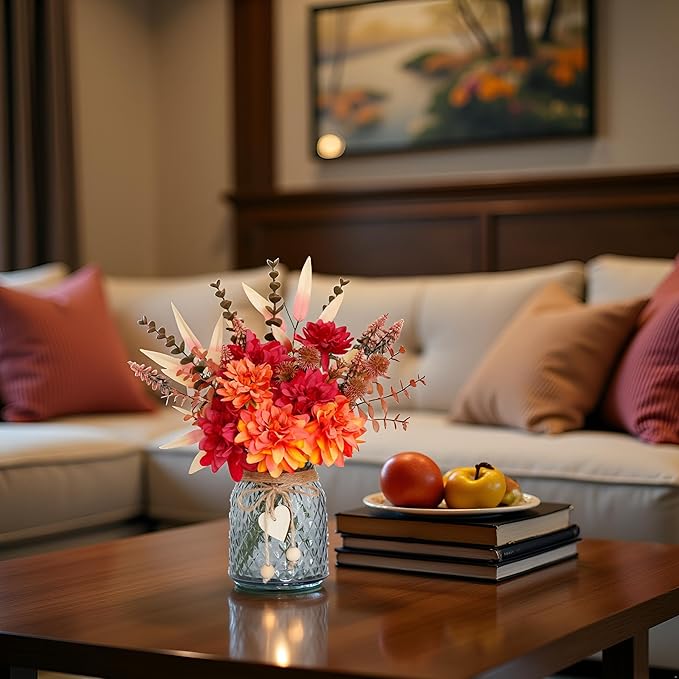 Fake Fall Flowers in Vase, Faux Flowers in Vase, Fall Floral Arrangement - Image 7
