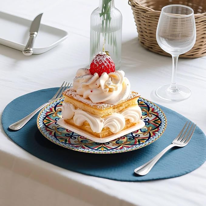100PCS Boho Paper Plates–Vintage Bohemian Style Disposable Plates, Dessert - Image 6