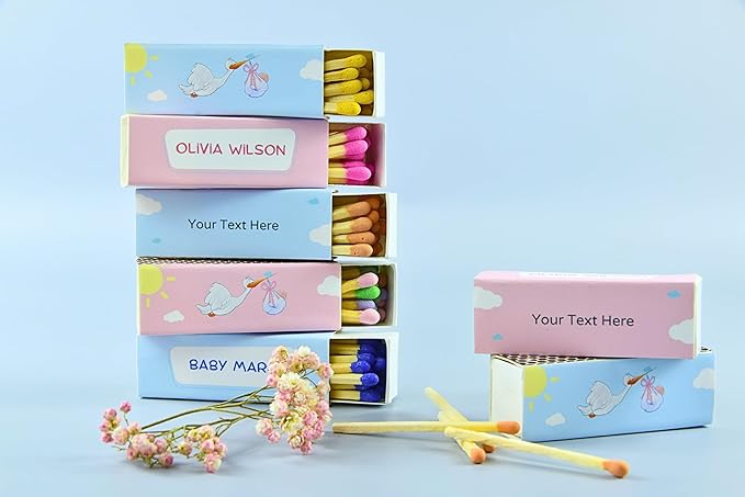 Customizable Baby Shower Matchboxes – Set of 10 – Cute Baby Design – Colorful - Image 3