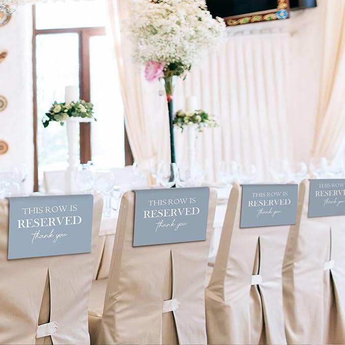 Reserved Seating Chair Signs, This Row Is Reserved Pew Cloths Seating - Image 4
