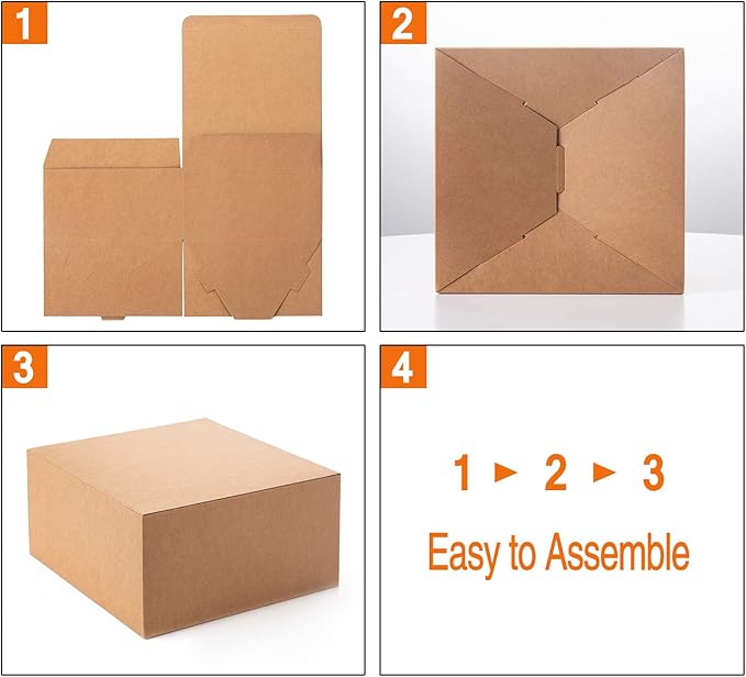 GEFTOL Gift Box 10 Pack 8 x 8 x 4 inches Fold Box Paper Gift Box Bridesmaids - Image 6