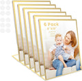Acrylic Gold Frames 8 x10, Slanted Back Gold Picture Frames Table Acrylic Sign by displayyourphotosbrochuresmenusartworkadvertisementsetc