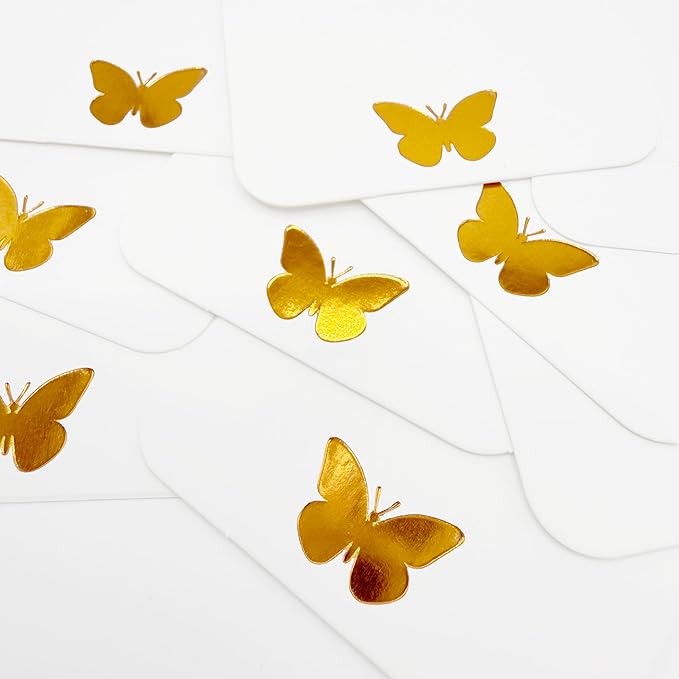 100Pcs Blank Gift Tags with String, Foil Gold Butterfly Large Gift Tags with 65 - Image 5