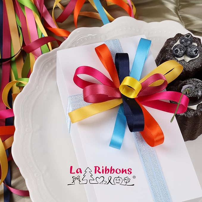 LaRibbons 3/8 Inch 25 Yard Double Faced Satin Ribbon - Image 4