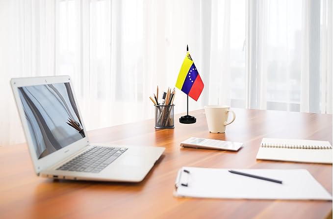 Venezuela Venezuelans Deluxe Desk Flag Set, Small Mini Miniature Venezuela - Image 4