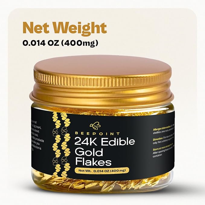 BeePoint 24K Edible Gold Foil Flakes - Image 5