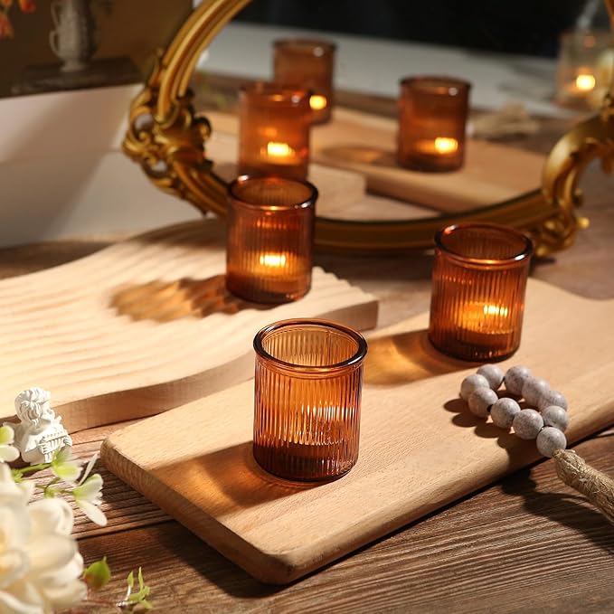 36pcs Amber Votive Candle Holders - Image 5