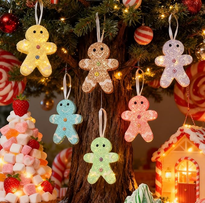 LANGXUN 6pcs Gingerbread Man Candy Land 2025 Xmas Party Suppiles Decoration - Image 7