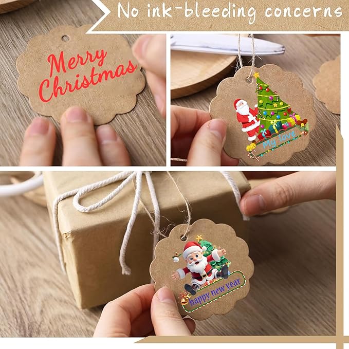 Custom Gift Tag, Personalized Favor Label, Kraft Wrapping Decoration, Wedding - Image 5