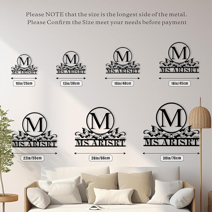 Custom Metal Name Sign, Personalized Family Last Name Signs - Image 7