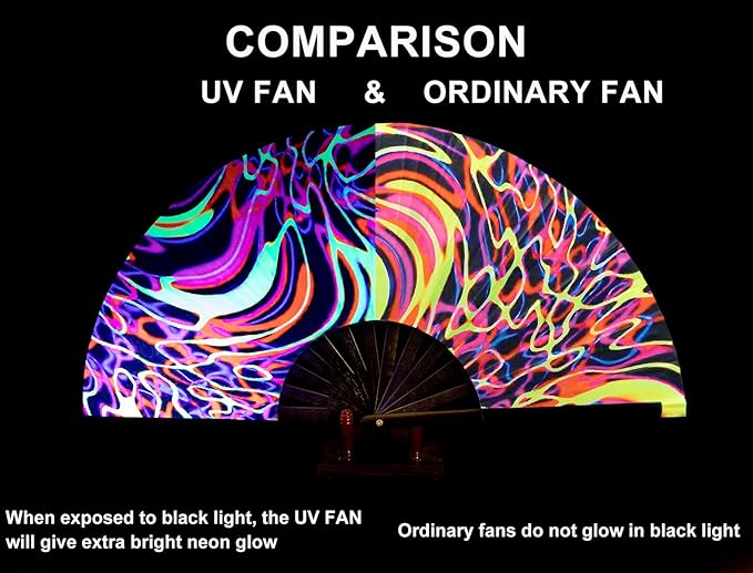 Amajiji Rave Folding Hand Fan Popping Fans - Image 5