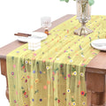 Joanlody 3pcs Yellow Embroidery Daisy Fall Thanksgiving Table Runner Florals by Joanlody