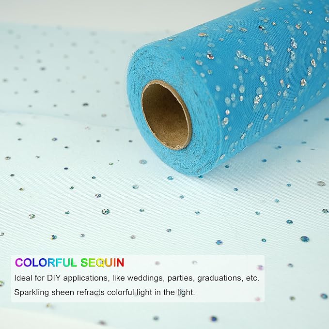 Glitter Tulle Rolls, 6” by 50 Yards Netting Fabric Tulle - Image 4