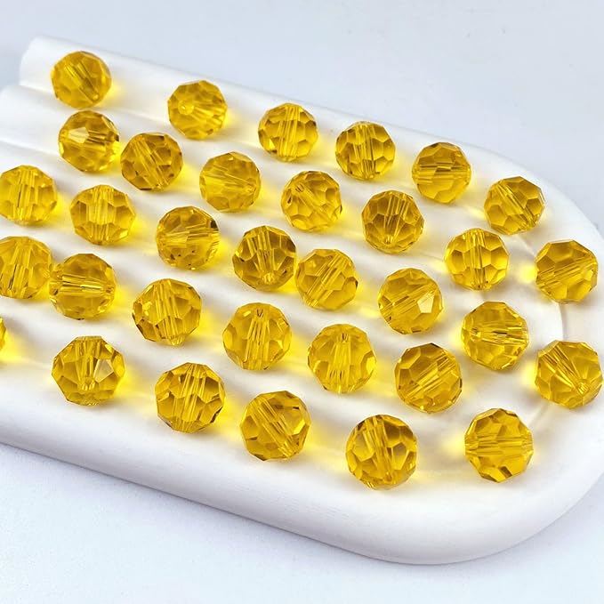 400 PCS 4mm Crystal Glass Beads Round Multiple Faceted Loose Spacer Glass Beads by Tingoons