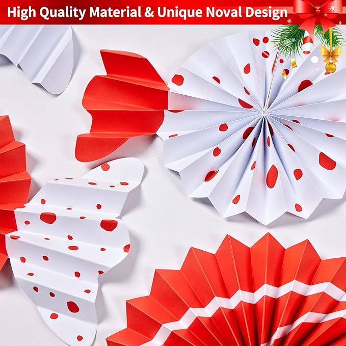 9pcs Candy Party Decorations Sweet Candy Hanging Paper Fans Hanging Decorations - Image 2