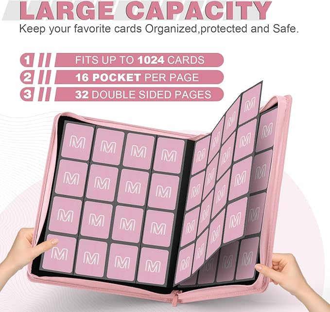 Premium Card Binder 16 Pocket, Trading Card Binder Holds up to 1000+Cards - Image 2