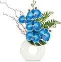 Briful Orchid Fake Flowers 16.1'' Blue Artificial Orchid Silk Flowers by Briful