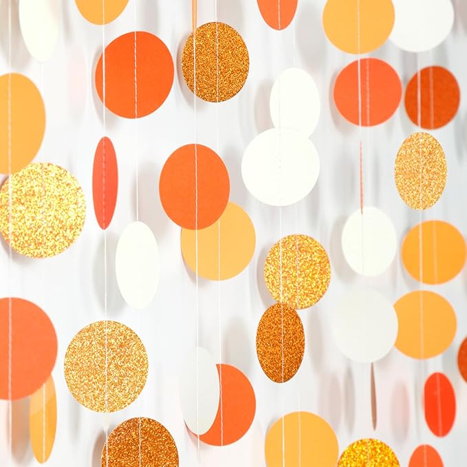 Boho Orange-Beige Baby-Shower Party-Decorations Streamers - 52Ft Neutral by Hugtmr