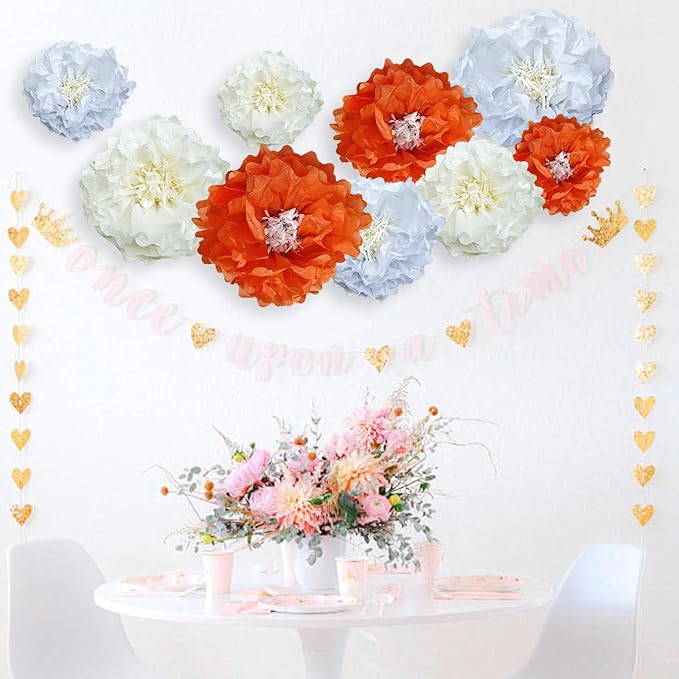Yellow Paper Flower Pom Poms Wall Decorations - Image 5