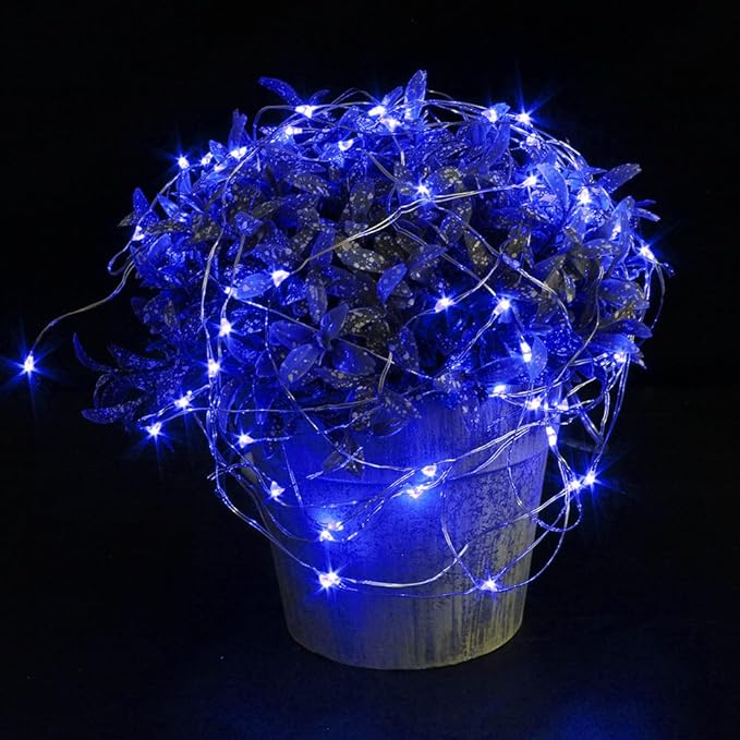 CYLAPEX 6 Pack Blue Fairy Lights Battery Operated Fairy String Lights Firefly - Image 4