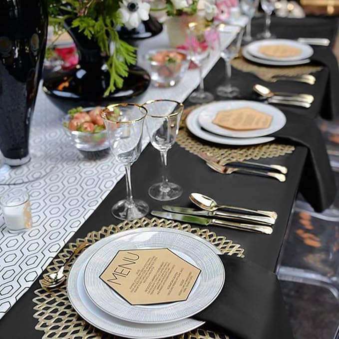 4 Pack Black Tablecloths for 6ft Rectangle Tables 60 x 102 Inch - Image 8