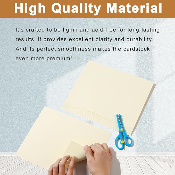 120 Sheets Cream Cardstock 8.5 x 11 Off White Paper, 92lb Ivory Card stock - Image 4