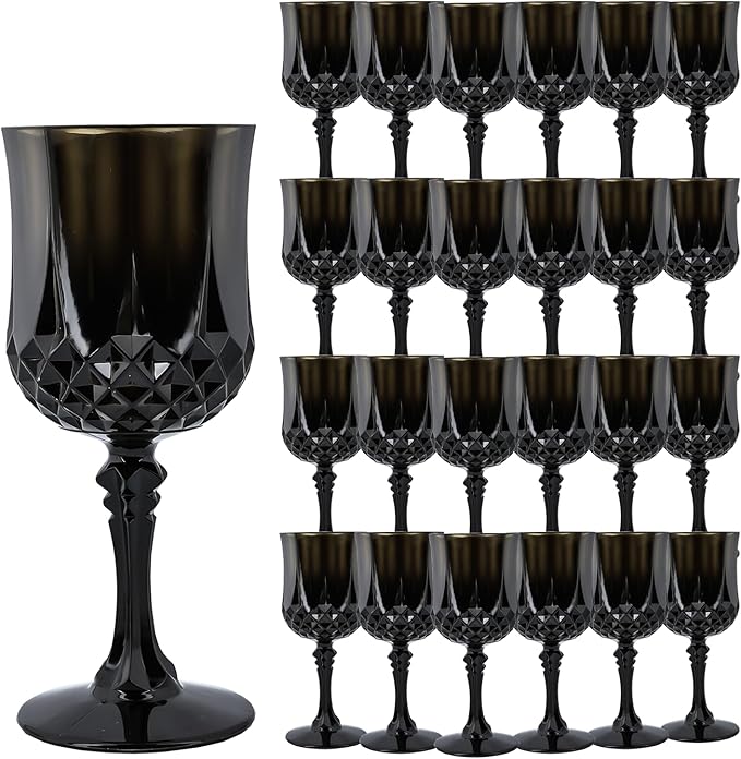 Plastic Wine Glasses，Plastic Goblets Vintage Style Cordial Drinking Glasses by LEYIQUCHAMPAGNEWINEGLASSES