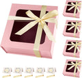 Pink Gift Boxes with Window, 7.5"x7.5"x3.1" Bridesmaid Boxe by TIACABO
