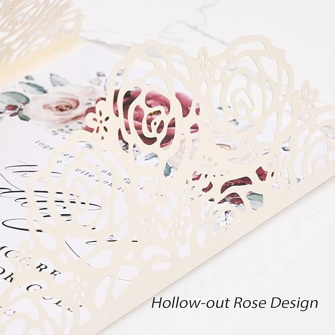 Wedding Invitations Ivory 50 Pack - Image 5
