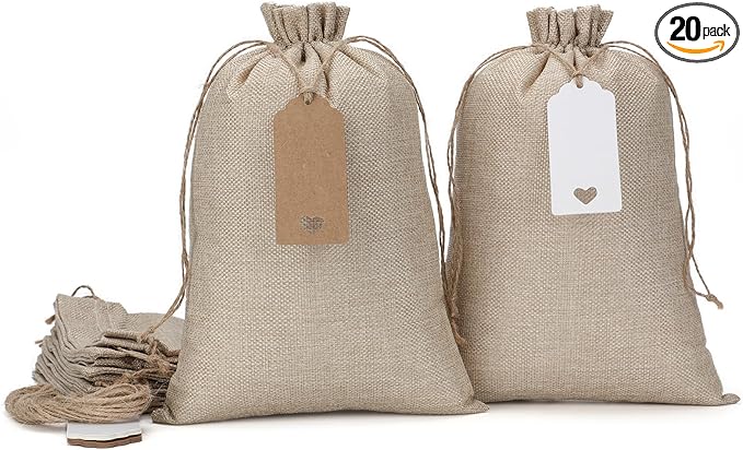 Burlap Bags with Drawstring by Tapleap