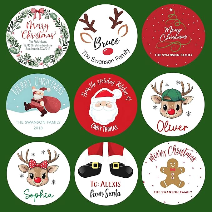 36pcs Personalized Christmas Stickers Gift Wrap Labels-Available in 12 - Image 2