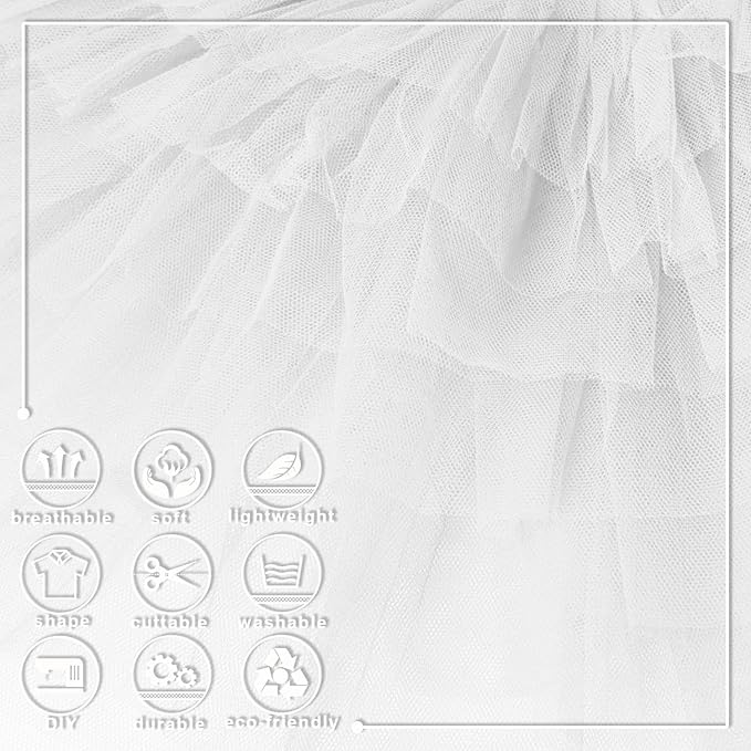 White Tulle Fabric Roll 6 Inch X 300 FT Matte Tulle Ribbon Netting Mesh Spool - Image 3