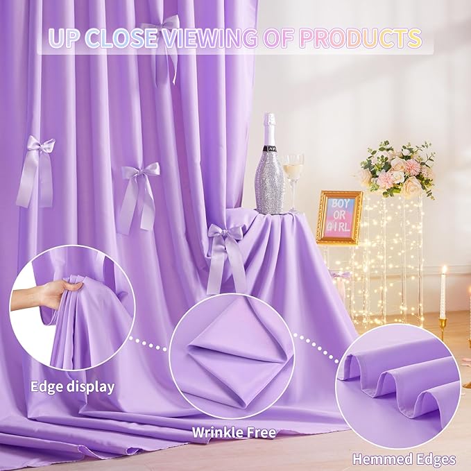 Light Purple Backdrop Curtain: 5.8×8ft Backdrop Durable Curtain - Image 4