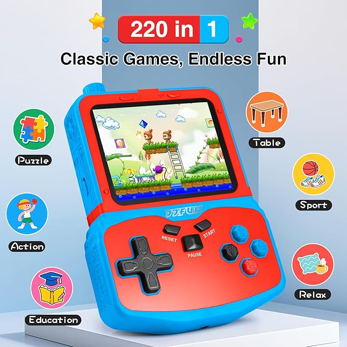 Portable Video Game Console for Kids, 220 Built-in Classic Retro Games - Image 2
