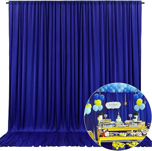 10 x 7 Feet Blue Backdrop Curtain by ZEBMOON