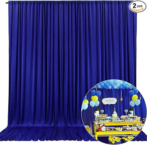 10 x 10 Feet Blue Backdrop Curtain by ZEBMOON
