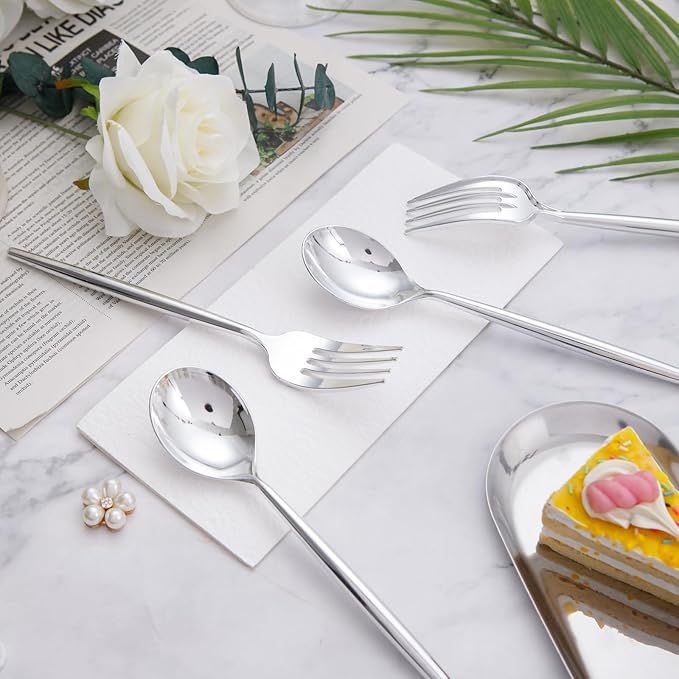 SUT 200Pcs Plastic Silverware, Plastic Spoons and Forks, Disposable Silverware - Image 3