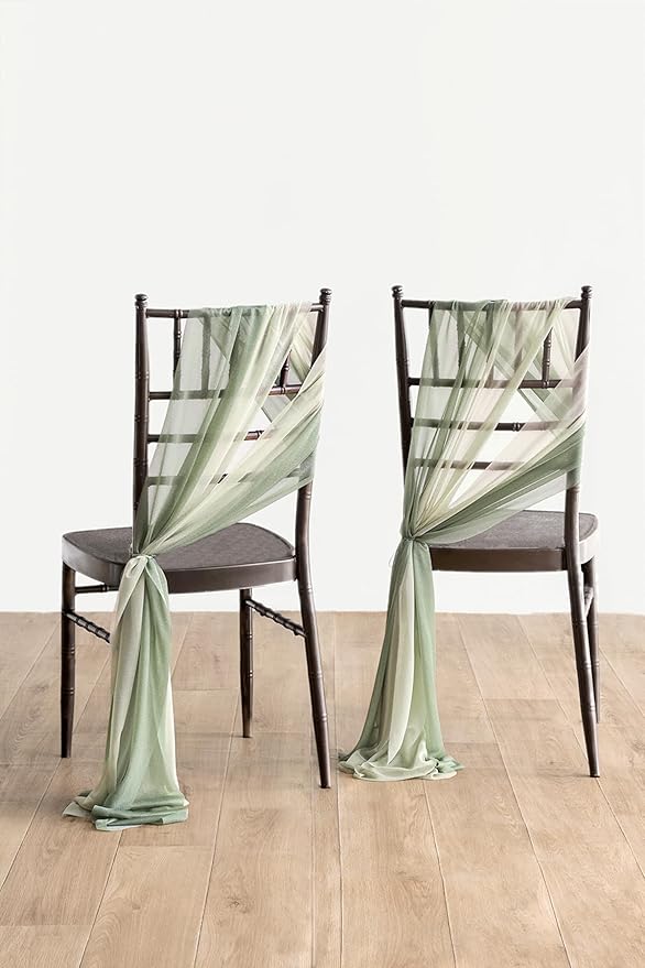 Ling's moment Wedding Chair Sashes Cover Aisle Decorations Draping Fabric - Image 3