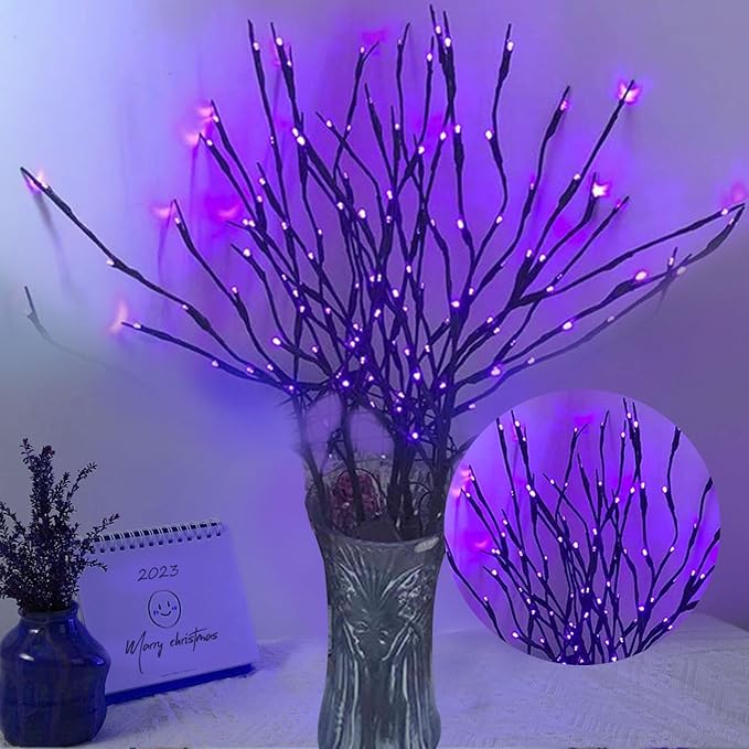 DK177 2 Pack Led Branch Light Battery Operated Lighted Branch Vase Filler by Incenseburner