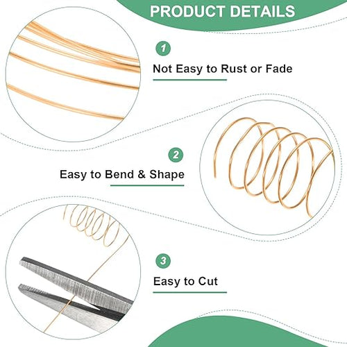 0.5 mm/24 Gauge Copper Wire for Jewelry Making, 20.3FT Copper Beading Craft - Image 2