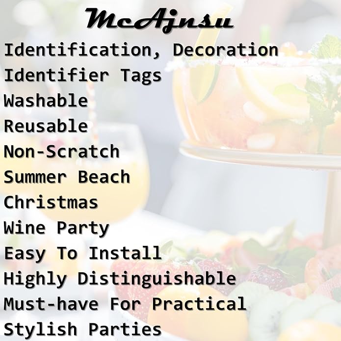 24Pcs Wine Glass Charms & Markers - Image 7