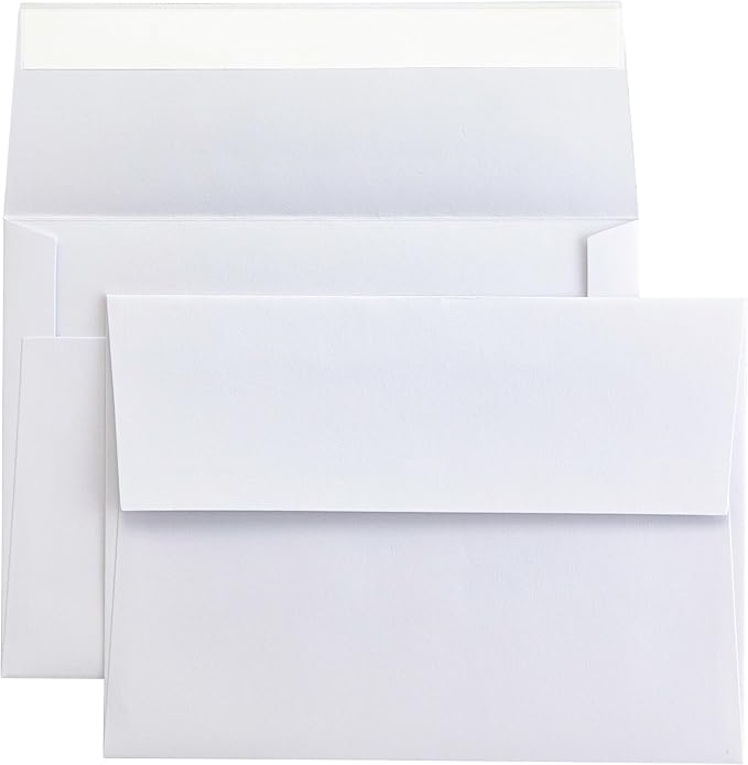 PONATIA 50 PCS 5x7 Envelopes, Self- Adhesive White A7 Envelopes by ponatia