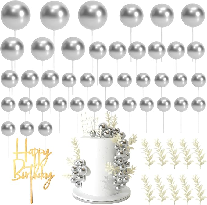 MIAHART Ball Cake Toppers Boho Grass Cake Topper Ball Cake Insert Decoration by MIAHART