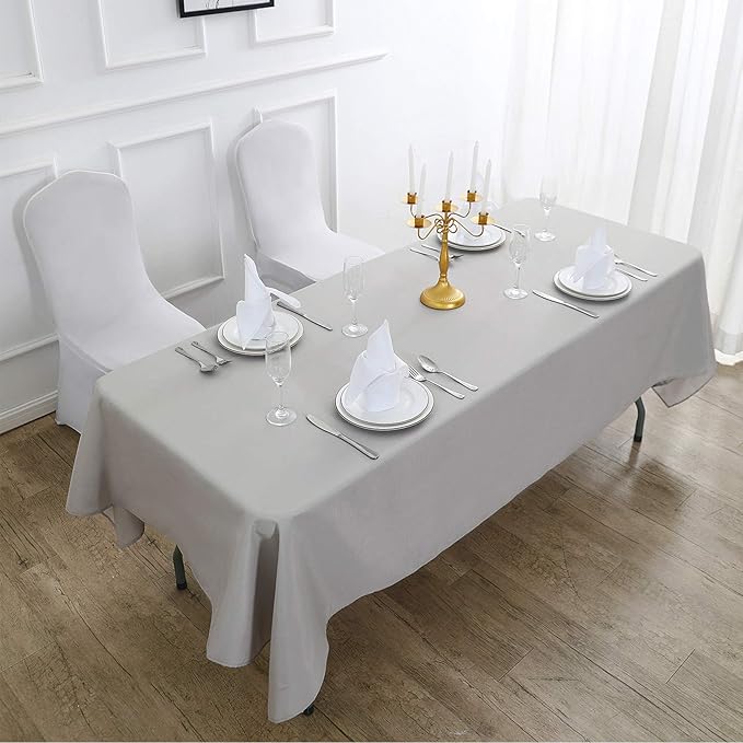 Rectangle Tablecloth 90x132 inch Washable Polyester Fabric Table Cloth - Image 6