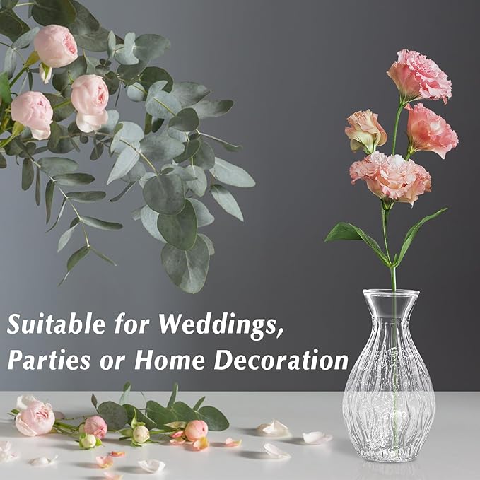 Glass Bud Vase Clear Bud Vases Set of 4 - Image 4