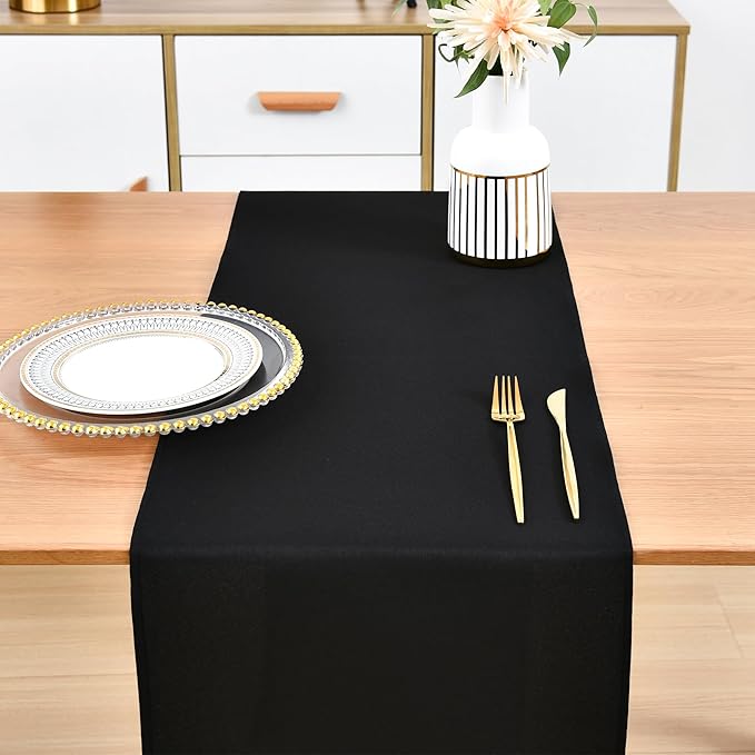 Farmhouse Black Table Runner Dining Table Runners 72 Inches Long Coffee Table - Image 7