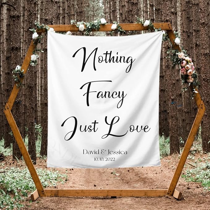 Nothing Fancy Just Love Backdrop, Custom Tapestry by DEVONDESIGN
